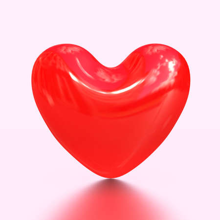 3d rendering of heart shape like icon shape on pink background. Three-dimensional illustration concept of subscription like followingの写真素材