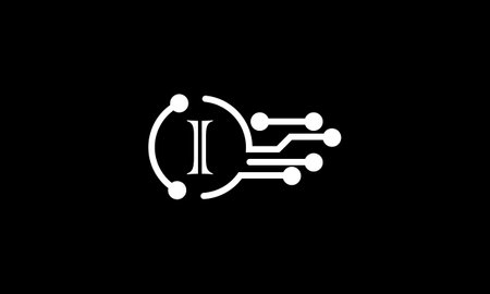 letter i line alphabet design icon for business in black and white. Suitable for a companyのイラスト素材