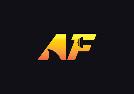 Initial AF letter monogram logo. AF fitness gym icon vector templateのイラスト素材