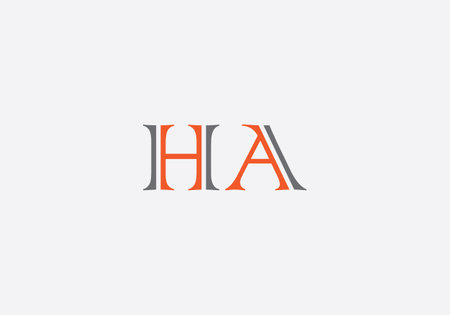 Initial HA Letter Logo Design Vector Template. Abstract Letter HA Linked Logoのイラスト素材