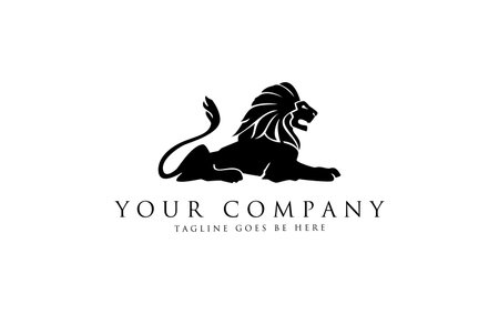lion logo vector icon illustration design template on white background for companyのイラスト素材