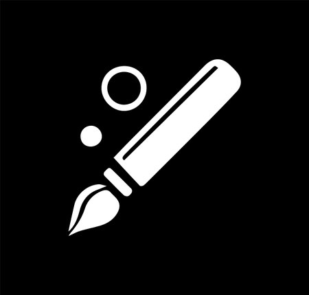 Pen icon. White on black background. Vector illustration. Eps 10.のイラスト素材