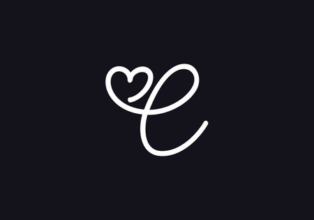 Initial Letter C Love Logo Design Vector Template. Graphic Alphabet Symbol for Corporate Business Identityのイラスト素材