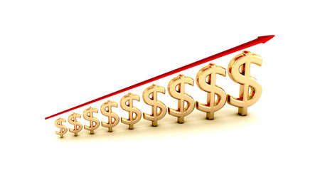 diagram of business success gold dollars の写真素材