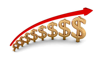 diagram of business success gold dollars の写真素材