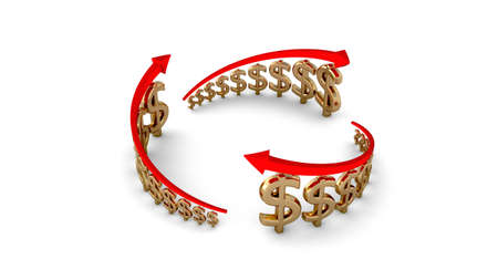 Diagram of business success, gold dollars circle の写真素材