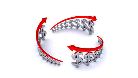 Diagram of business success, silver dollars circle の写真素材