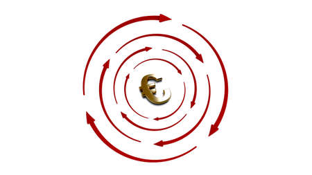 Euro gold isolate on whiteの写真素材