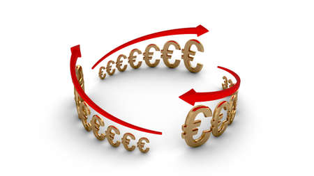 Diagram of business success, gold euros circle の写真素材
