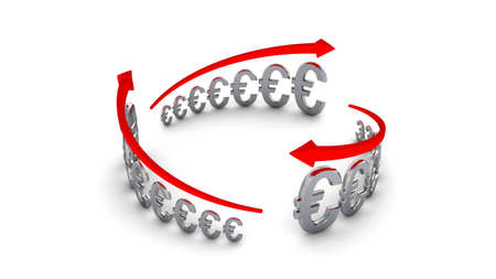 Diagram of business success, silver euros circle の写真素材