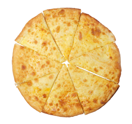 Georgian meal khachapuri on white background, isolatedの写真素材