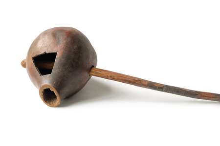 Georgian traditional wine vessel on white backgroundの写真素材