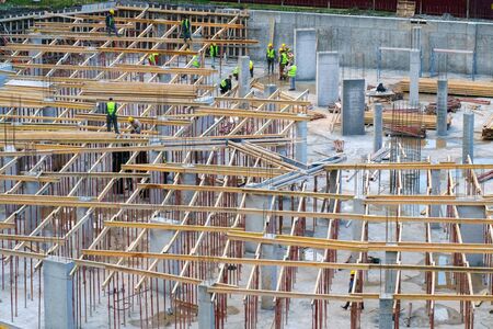 Construction workers on a construction site