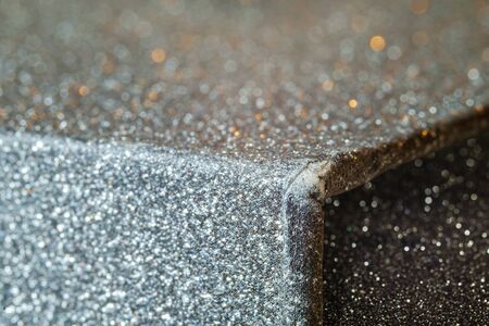 Selective focus silver and gray abstract corner backgroundの写真素材