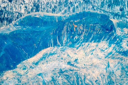 the abstract background of ice structure. blue transparent ice shape