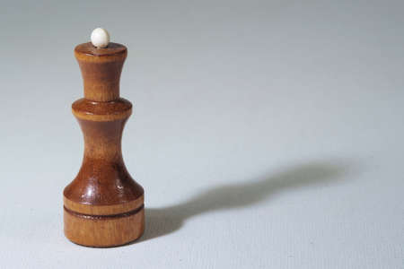 Chess piece king on a white canvass surfaceの写真素材
