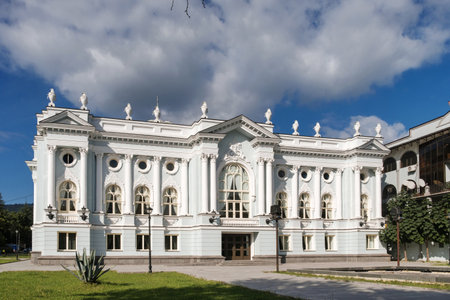 Senaki, Georgia, October, 10, 2021: A facade of a classical building of a theaterのeditorial素材