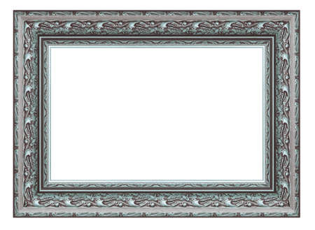 Old vintage silver frame isolated on a white background