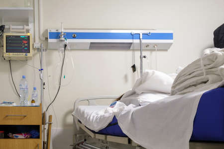 A bed at the hospital ward or intensive care unitの写真素材