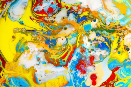 Abstract colorful paint background, multicolored paint textureの写真素材