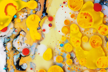 Abstract colorful paint background, multicolored paint textureの写真素材