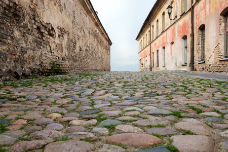 Street of the Old Town. Stone pavement road.の写真素材