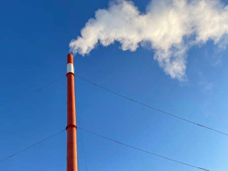 Pollution of the environment by smoke from pipes.の写真素材