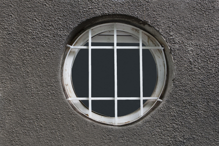 Circle window with gridの写真素材