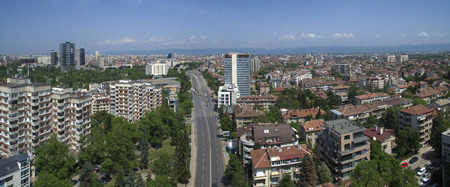 Aerial view of Lozenets district, May 6, Sofia, Bulgariaのeditorial素材