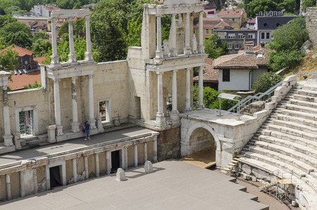 Aerial view of the ancient Roman theater, May 6, Plovdiv, Bulgariaのeditorial素材