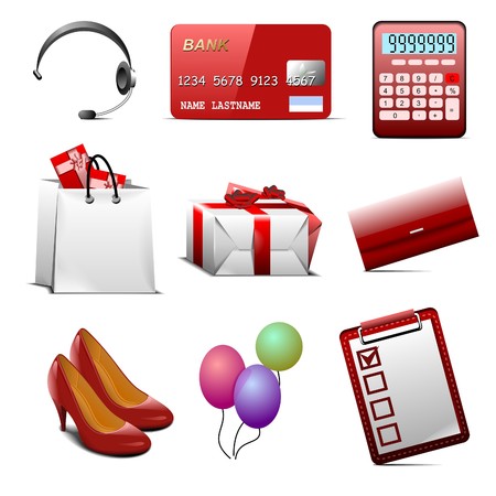 shopping icon setのイラスト素材