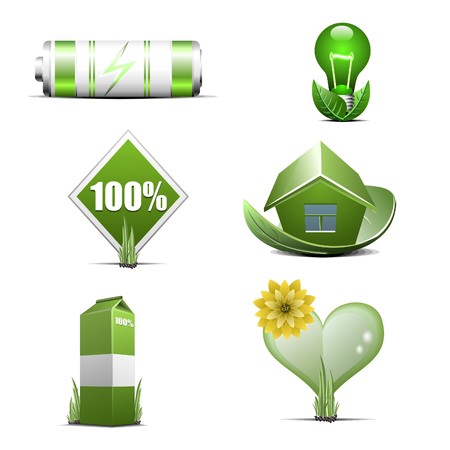 green energy and ecology icon setのイラスト素材