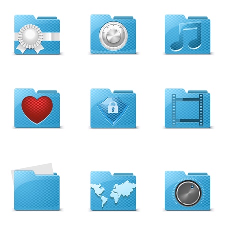 blue folders vector iconsのイラスト素材