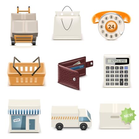 shopping vector icon setのイラスト素材