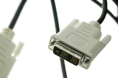 Closeup of DVI cableの写真素材