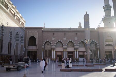 Medina, Saudi Arabia - December 15, 2016 ; People around Mosque of Prophet. They came for prayer.のeditorial素材