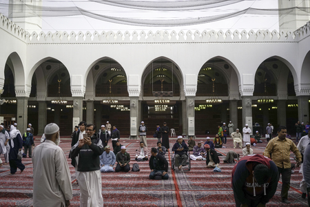 Medina, Saudi Arabia - December 16, 2016; Enviroment of Interior of mosque of qubaのeditorial素材