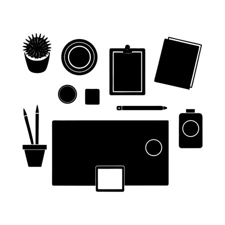 Office supplies design over white background, vector illustration. Eps 10.のイラスト素材