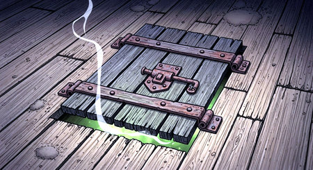 Wooden pallet with iron rails on wooden floor. 3D renderingの素材
