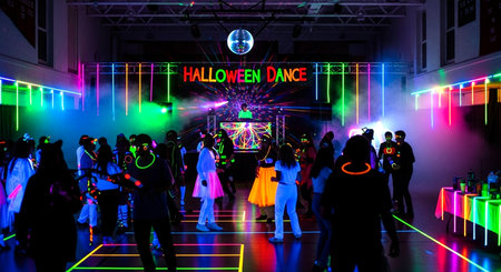 Colorful laser show at Moscow Fashion Week.の素材