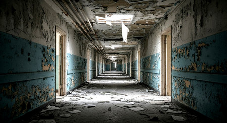 ruins of a very heavily polluted industrial factory, place was known as one of the most polluted towns in Europeの素材