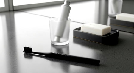 Cosmetic branding, glamour lip gloss and make-up concept - Eyelash curler and black mascarale vanity table, holiday make-up and cosmetics product for luxury beauty brand designの素材