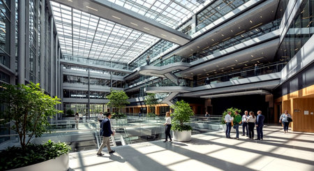 Interior of the new building of the Moscow International Business Centerの素材