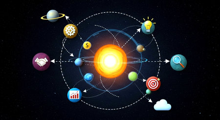 Global communication and networking concept. 3D rendering elements of this image furnished by NASAの素材