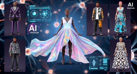 Futuristic fashion collection, 3D rendering. Computer generated image.の素材
