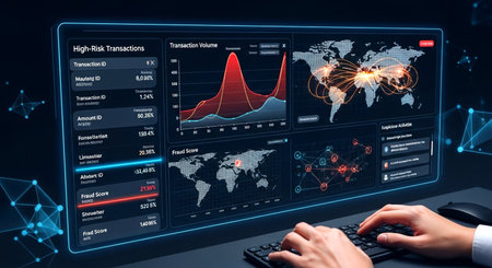 Futuristic user interface with graphs and charts. Business and technology conceptの素材