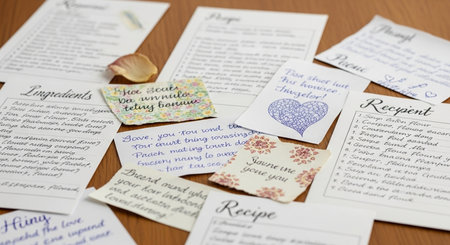 love letter on the wooden table, valentine's day conceptの素材