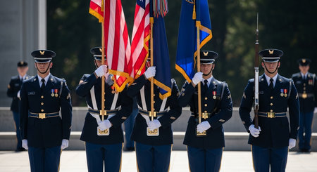 Mounted soldiers of the US Marine Corps at the National Mallの素材