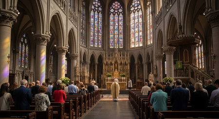 Interior of St Mary Magdalene Church in London, United Kingdomの素材