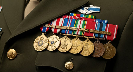 Russian soldiers uniform. Military history club Red Star.の素材